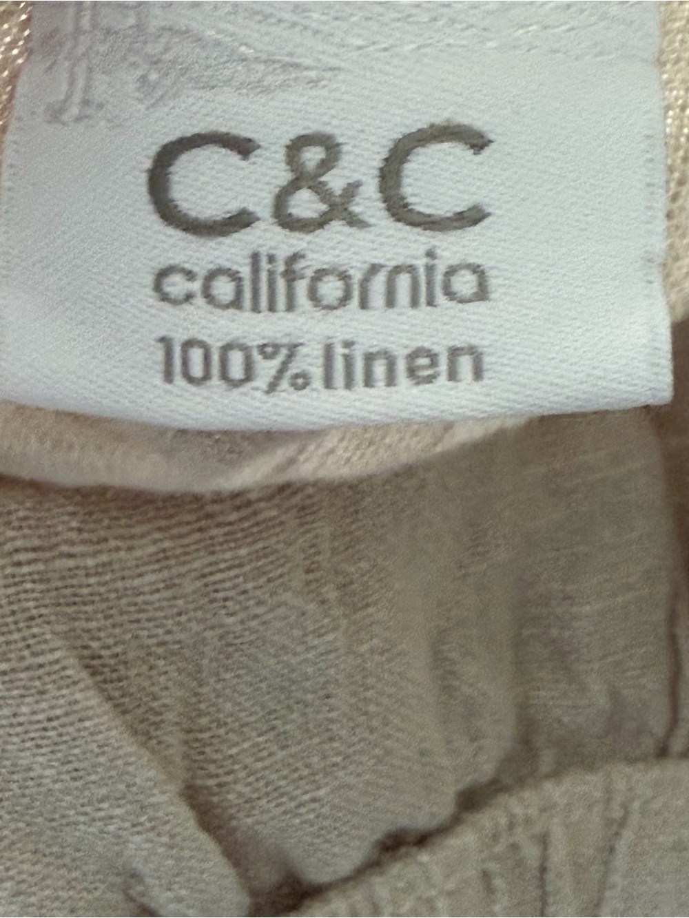C&C California Women’s Wide Leg Linen Pants Size Medium Cream Pull On Vacation - Picture 3 of 9